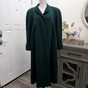 Vintage Wool Coat Forest Green Long 2 Classic Winter Minimalist Old Money Preppy